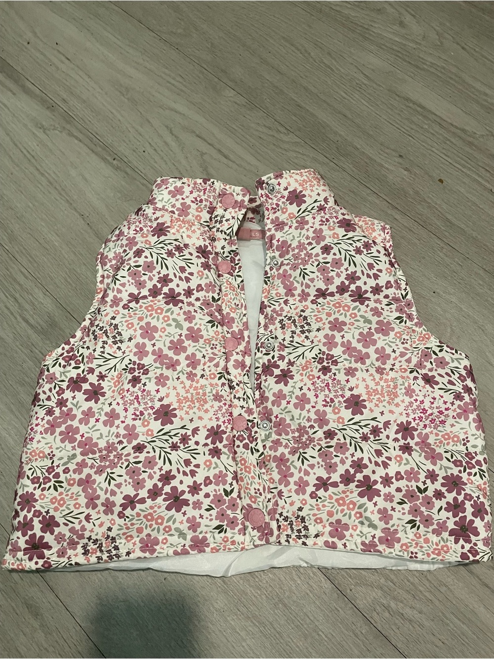BCBGirls Pink Floral Quilted Vest